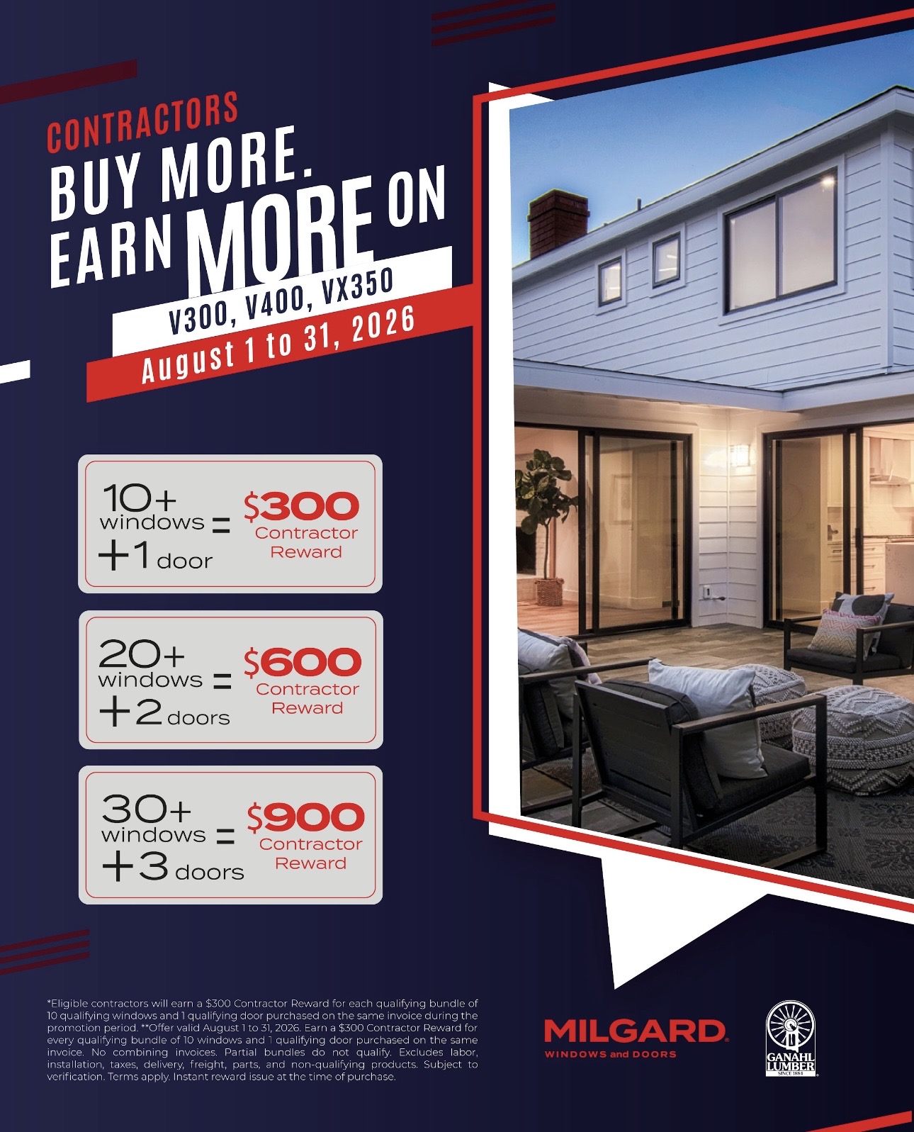 Milgard × Ganahl Lumber — Contractor Rewards — Alt Layout